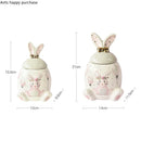 Axya Rabbit Ceramic Storage Jar High Capacity Tea Box Kitchen Organizer