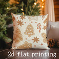 Axyaa Christmas Gingerbread Pillow Covers for Sofa, Bedroom, Car - Rectangular Cushion