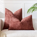 Axyaa Chenille Cushion Cover Solid Color Elegant Square 45x45cm 50x50cm
