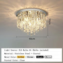 Axyaa Crystal Round Ceiling Light: Modern Minimalist LED Fixture for Master Bedroom