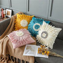 Axyaa Velvet Pink White 3D Chrysanthemum Throw Pillow Bouquet Model