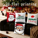 Axyaa Christmas Santa Pillow Cover for Sofa, Bedroom, Car - Merry Decor, Rectangular Shape, Cushion