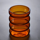 Axyaa Nordic Style Wavy Glass Tumbler Cup 340ml - Clear/Amber/Blue/Green - Drinkware 1 Piece