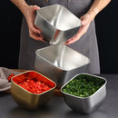 Axyaa Stainless Steel Korean BBQ Veggie Bucket Slanting Bowl, Large Capacity Kitchen Tableware