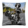 Axyaa Stunt Motorcycle Cartoon Soft Plush Cushion Cover Pillow Case