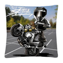 Axyaa Stunt Motorcycle Cartoon Soft Plush Cushion Cover Pillow Case