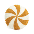 Axyaa Candy Cane Pinwheel Cushion - Green Red Gold - Kids Room Party Decor