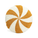 Axyaa Candy Cane Pinwheel Cushion - Green Red Gold - Kids Room Party Decor
