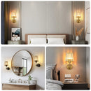 Axyaa Nordic Glass Wall Sconce Modern Lamp Black/Brass Bedside Entryway