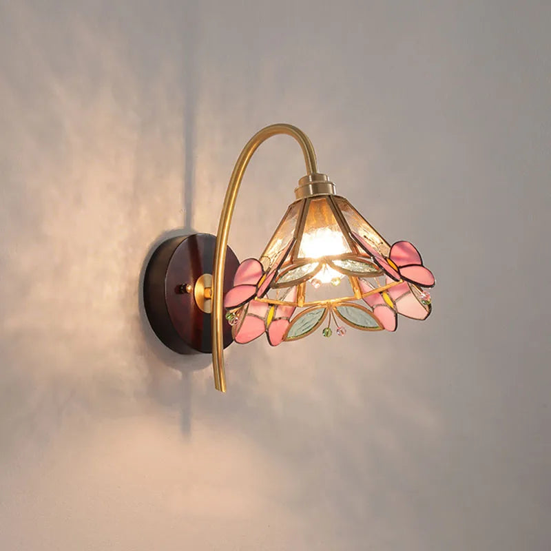 Axyaa Nordic LED Wall Lamp Clear Glass Wood Interior Decor Fixture