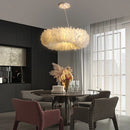 Axyaa Cream Nordic Style Feather Pendant Light for Dining Living Bedroom