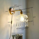 Axyaa Crystal Copper Wall Sconce LED Light for Home Decor and Lighting