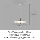 Axyaa Walnut Wood Grain LED Chandelier, Dimmable Pendant Light for Dining Living Bedroom