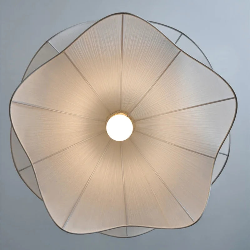 Axya Nordic Cream Fabric Chandelier: Creative Living Room Bedroom Pendant Light Fixture