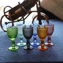 Axyaa 6-Piece 50ml Vintage Embossed Goblet Shot Glass Set