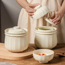 Axyaa Large Ceramic Kimchi Jar with Lid and Sealed Storage