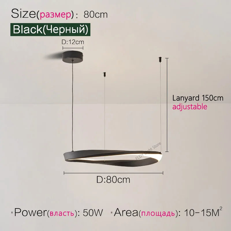Axyaa Nordic Pendant Chandelier Ring Lamp for Modern Dining Room and Bedroom