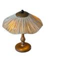 Axyaa Walnut Fabric LED Table Lamp: Retro Nordic Modern Home Decor Ornament