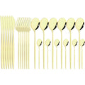 Axyaa 24pcs Stainless Steel Cutlery Set Fork Teaspoon Knife Silverware Flatware