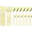 Axyaa 24pcs Stainless Steel Cutlery Set Fork Teaspoon Knife Silverware Flatware