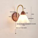 Axyaa Modern Wood Glass LED Wall Light for Living Room Bedroom Balcony