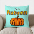 Axyaa Autumn Pumpkin & Candles Pillow Cover - Sofa, Bedroom, Car Decor