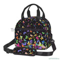 Axyaa Colorful Butterflies Insulated Lunch Bag with Shoulder Strap