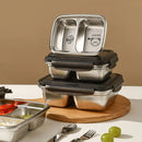 Axyaa Stainless Steel Divided Lunch Box with Compartments