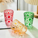 Axyaa Colorful Tumbler Cup, Hand-carved, Heavy Bottom, Whiskey & Bourbon Glass, 310ml