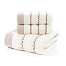 Axyaa 3-Piece Cotton Towel Set: Large Bath, 2 Hand Towels - Soft, Plush & Absorbent