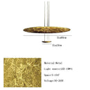 Axyaa Luxury Gold Disc Chandelier for Living Room & Dining Room