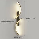 Axyaa Double Curve LED Wall Lamp for Bedroom, Modern Indoor Sconces Lighting Fixture