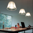 Axyaa Modern Round Glass LED Pendant Chandelier for Bedroom