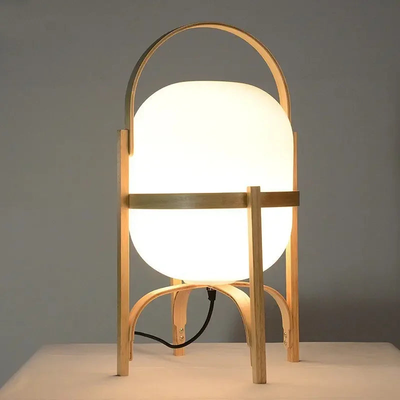 Axyaa Bamboo LED Desk Lamp for Modern Home Decor