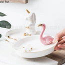 Axya Ceramic Jewelry Tray Stand: Decorative Display Storage Rack Organizer Decor Ornament