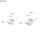 Axyaa White Ceramic Dessert Sushi Snack Molecular Cuisine Restaurant Plate