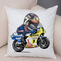 Axyaa Cartoon Sport Motorcycle Cushion Cover - Super Soft Plush Pillow Case