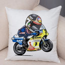 Axyaa Cartoon Sport Motorcycle Cushion Cover - Super Soft Plush Pillow Case