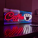 Axyaa Double-Sided LED Neon Tunnel Coffee Bar Sign with Color-Changing Light