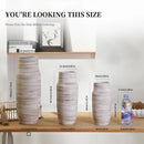 18" Axyaa White Ceramic Vases for Centerpieces & Floor, Boho Pampas Grass Fireplace Décor