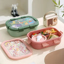 Axyaa Large Capacity Bento Box with Soup Bowl, Spoon - Children's School, Picnic Lunch Container
