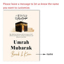 Umrah Mubarak Personalized Islamic Calligraphy Poster by Axyaa