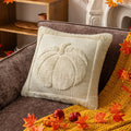 Axyaa Halloween Pumpkin Plush Pillowcase Double-Sided Cushion Cover - 50x50cm