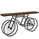Axyaa Industrial Bicycle Metal Base Console Table, 70.9" Extra Long Narrow Sofa Entryway