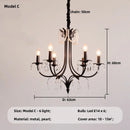 Axyaa Retro Black E14 Candle Chandelier for French Living Room Decor