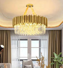 Axyaa Silver Crystal Chandelier: European Classic Pendant Light for Home Decor