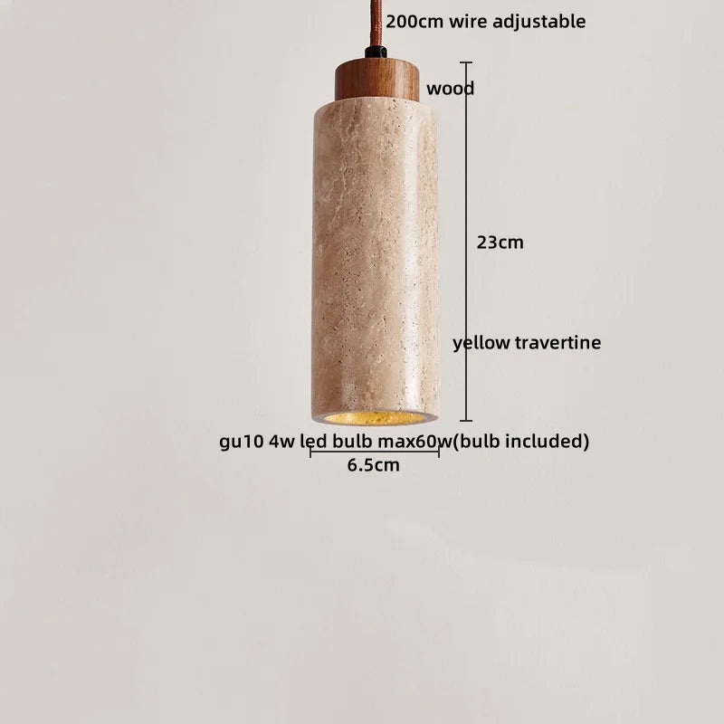 Axyaa Travertine LED Pendant Lamp for Bar, Bedroom, Living Room - Small Hanging Lights