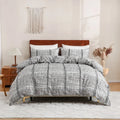 Geometric Boho Duvet Set + Pillowcase, 2/3pc Polyester Bedding, Single King Size, Axyaa Brand