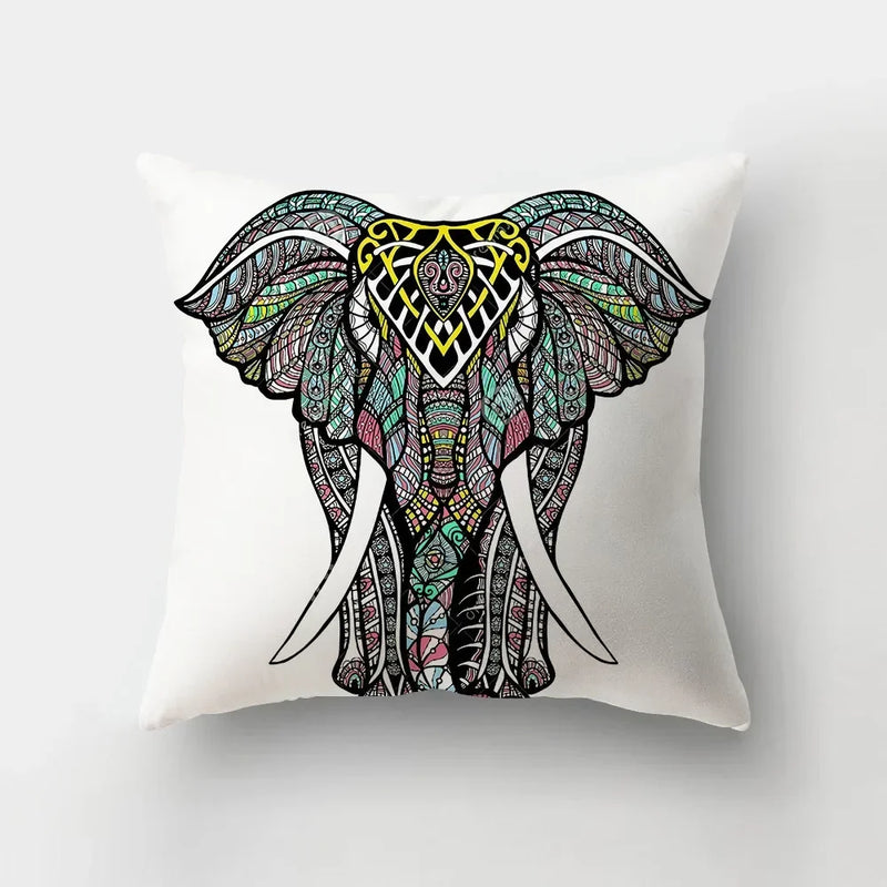 Axyaa Cartoon Dogs Feather Print Pillowcase Home Decor Sofa Seat Cushion Cover