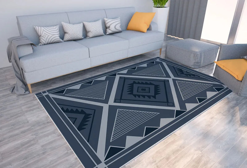 Axyaa Geometric Plaid Striped Print Carpet for Home Living Room and Bedroom Decor